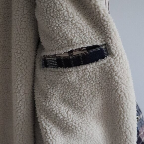 Wind River Men's Sz L HyperDri Sherpa Lined Collared Flannel Elbow Patch Jacket - Picture 9 of 16